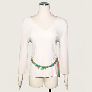 cable & gauge Belted Knit Top NWT